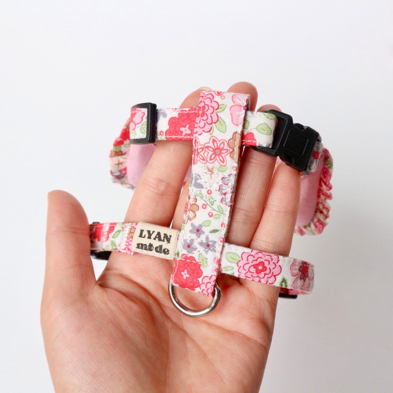 Two-in-one Cute Cat Dog Harness, Pink Flowers Floral Cat Harnesses ...