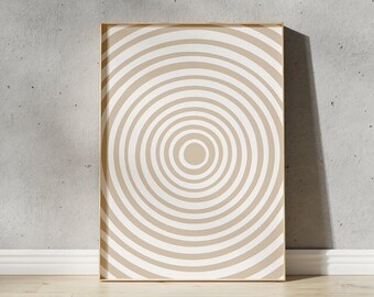 Abstract neutral print lines, geometric shape poster beige, minimalistic neutral print, circle print, aesthetic poster download, light form