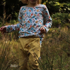 Bio Basic Langarmshirt Longsleeve Kinder Jersey Blätter