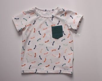 Organic Basic T-Shirt Kids Unisex Motif Jersey Dragonflies