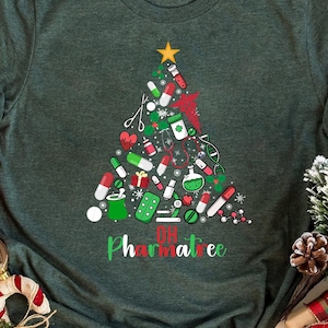 Pharmacy Christmas Tree Sweatshirt, Pharmatree Christmas Shirt, Christmas Pharmacy TShirt, Pharmacy Crew Shirt, Xmas Gift For Pharmacist