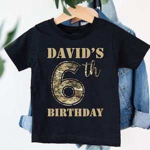 Armee Geburtstag Shirt für Jungen, Geburtstag Junge Militär T-Shirt, Camouflage Geburtstag Party Shirt, Geburtstag Outfit, Geburtstags-Junge T-Shirt, Geschenk