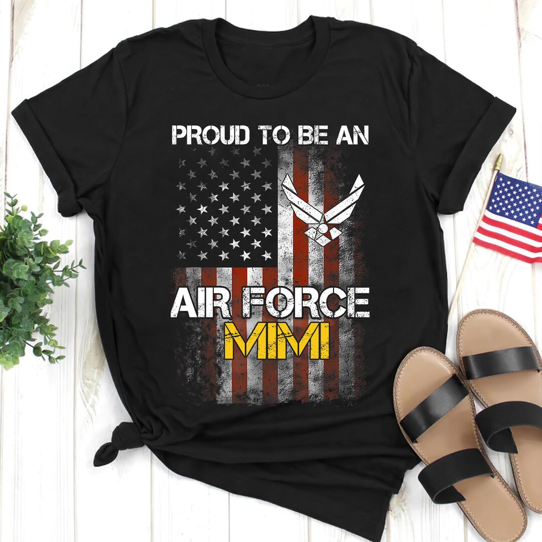 Proud Air Force Mimi Grandma T-shirt, American Flag Air Force Shirt ...