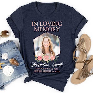 In Loving Memory Shirt, Personalized Memorial T-Shirt, RIP Shirt, Remembrance Gift For Loss Of Loved One, Custom Photo Funeral Shirt
