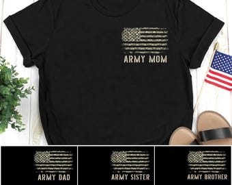Proud Army Family Shirts, Custom Military Support Tees, Army Mom Dad Sister Brother Shirt, Boot Camp Graduation Outfit, Deployment Gift