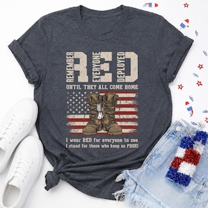 RED Freitag Shirt, ich trage Rot für meinen Sohn, erinnere mich an alle, die im Einsatz sind, Militär Mutter Shirt, unterstütze unsere Truppen, bis sie alle nach Hause kommen