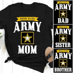 Custom Army Mom Shirt, Proud Army Family Shirts, Matching Military Support Tees, Custom Army Dad Mom Sister Brother Shirts, Army Pride Gift