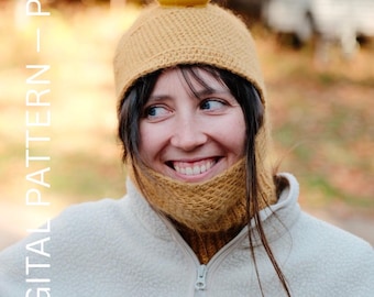 Patrón de pasamontañas de crochet en PDF: Mascarilla de invierno ideal para principiantes (descarga digital)