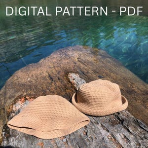 Solid Color Crochet Bucket Hat - Simple Hat Digital Pattern – Unisex Hat - Sun Hat Easy-to-Follow Instructions, Summer Hat, Crochet Pattern