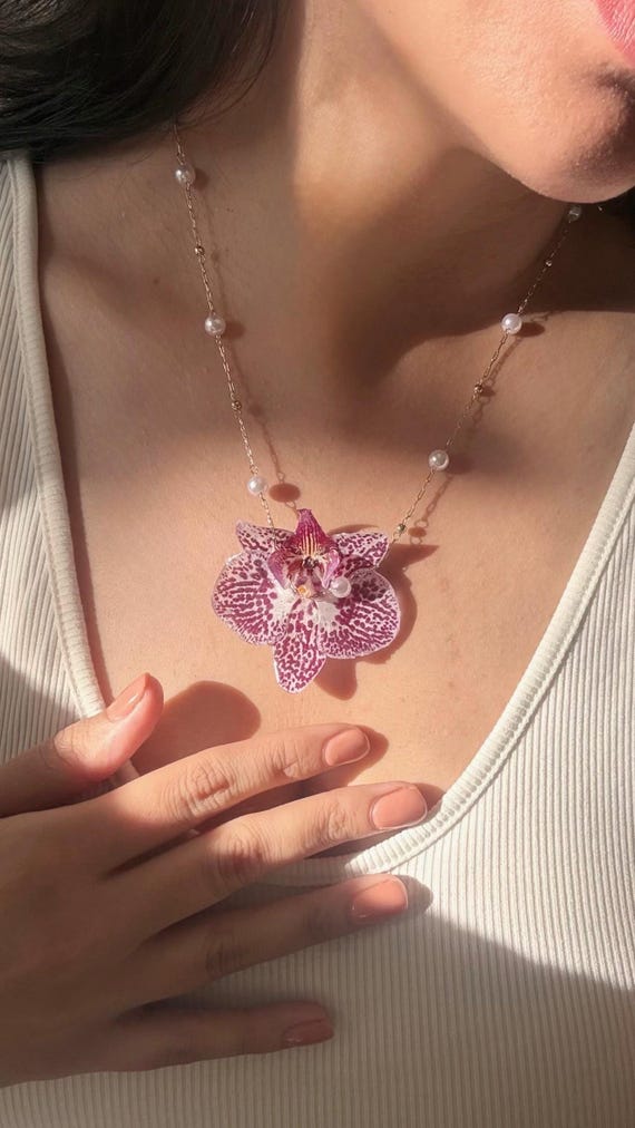 Preserved Orchid Pendant