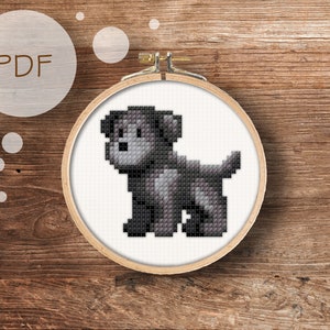 Black Labrador - PDF Cross Stitch pattern, DIY gift, beginner easy pattern, Instant download