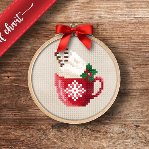 Teddy Bear PDF Cross Stitch Pattern DIY Christmas Ornament Etsy
