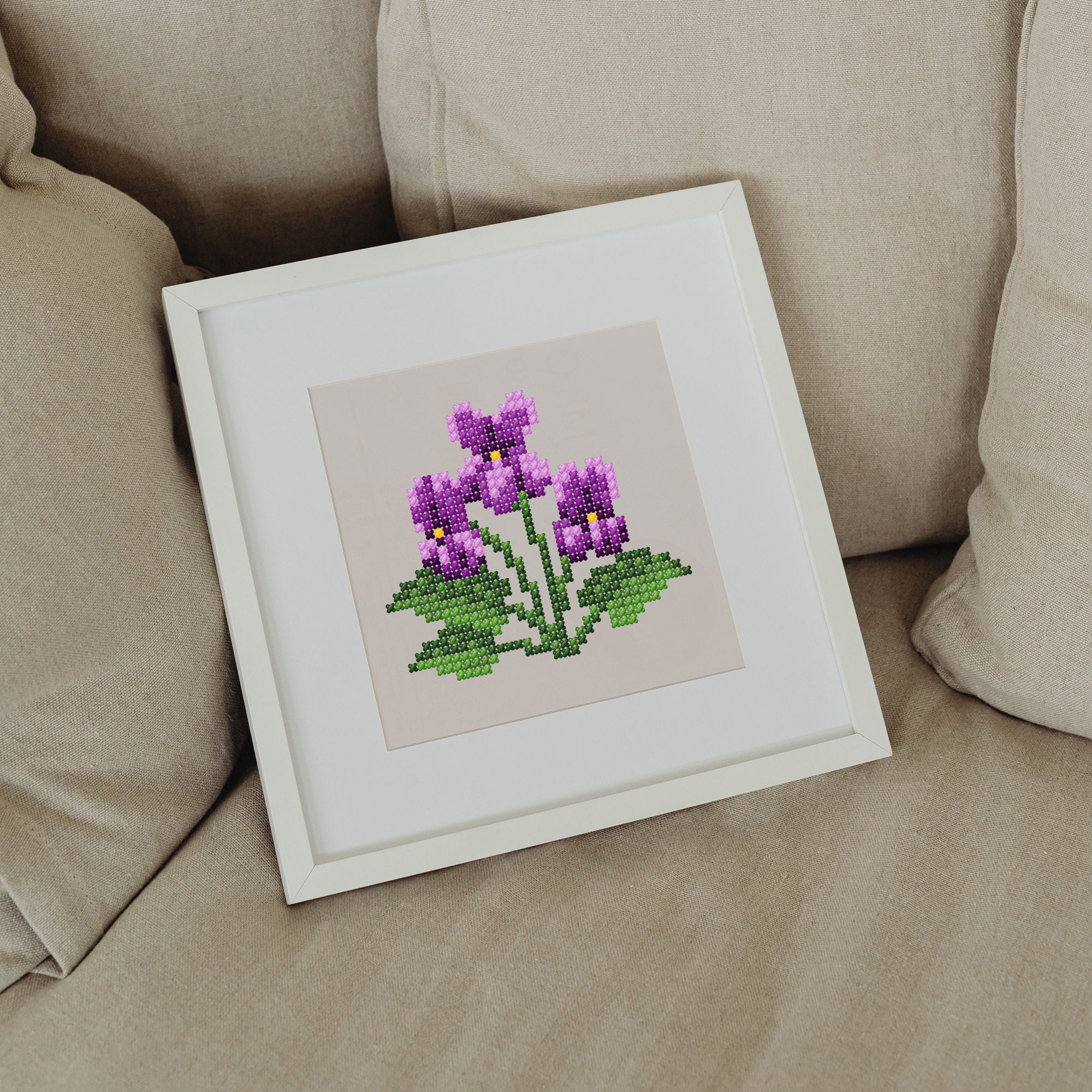 Violet - PDF Cross Stitch Pattern, DIY Gift, Beginner Easy Pattern