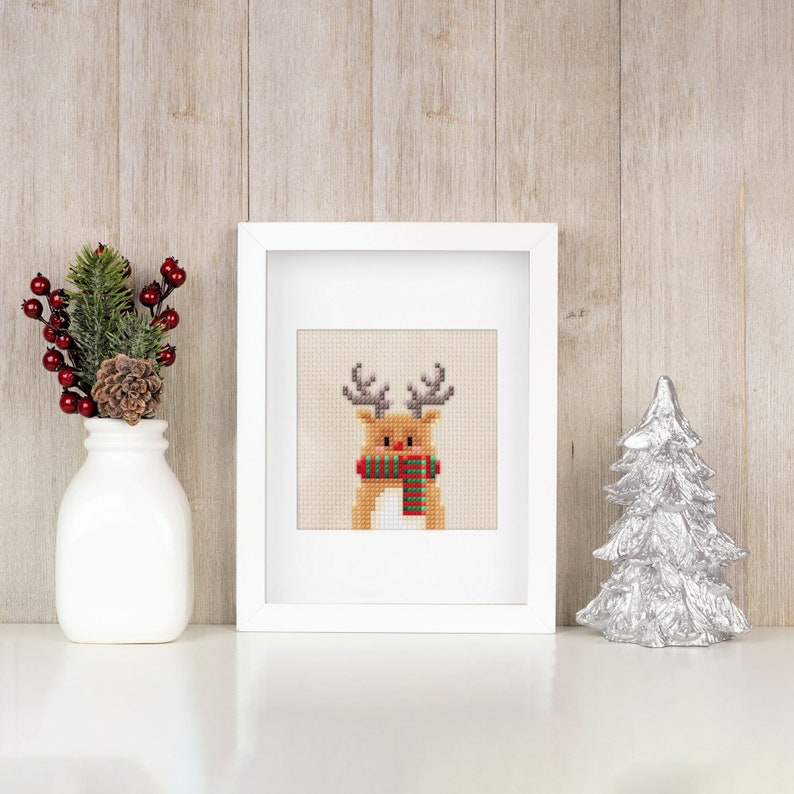 Deer - PDF Cross Stitch Pattern, DIY Christmas Ornament, Gift, Beginner ...
