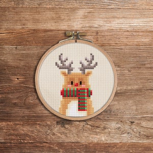 Deer - PDF Cross Stitch Pattern, DIY Christmas Ornament, Gift, Beginner ...