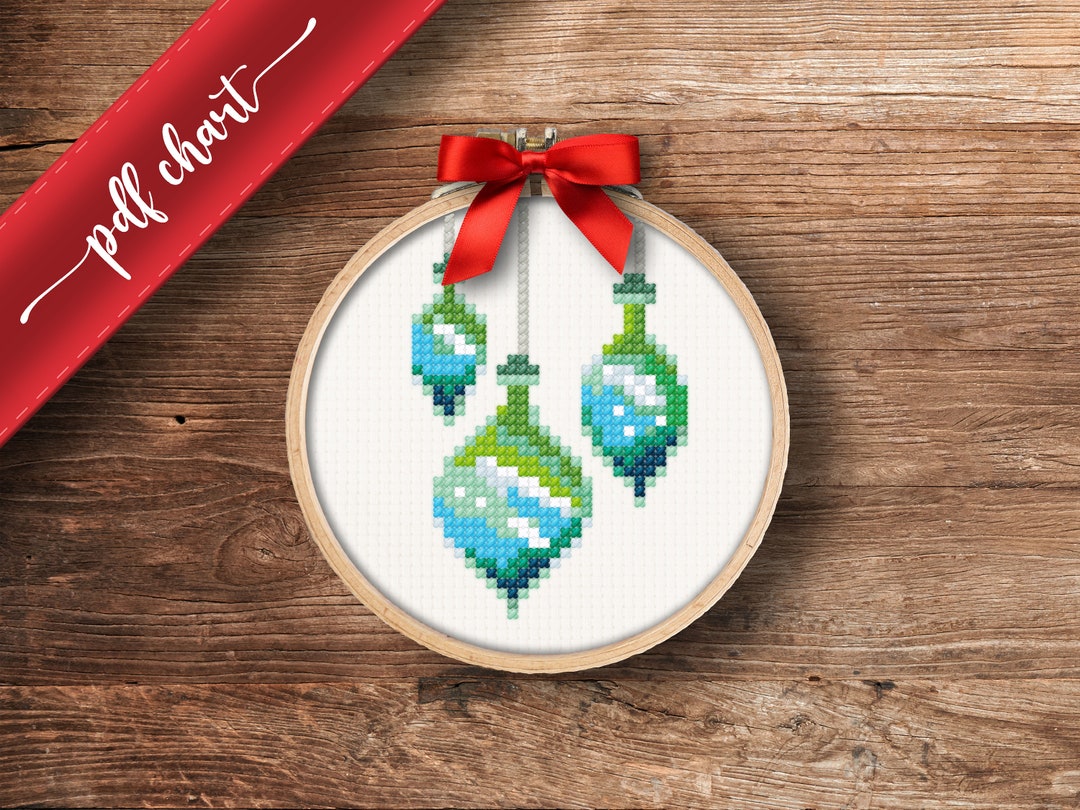 Ornaments PDF Cross Stitch Pattern, DIY Christmas Ornament, Gift ...