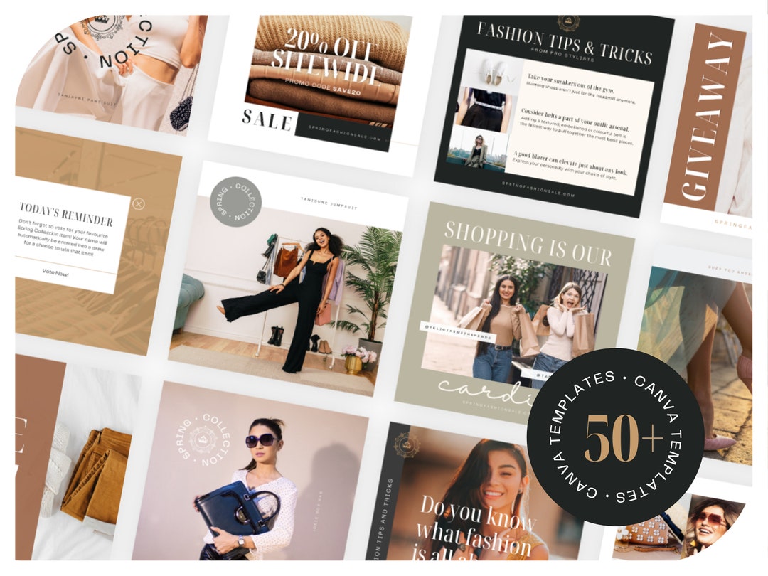 Fashion Boutique Instagram Templates, Fashion Blogger Templates, Retail