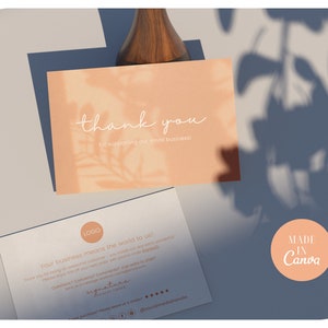 Business Thank You Card Template, Package Inserts, Thank You For Your Order Cards, Business Thank You Postcard, Gift Voucher, Canva Template