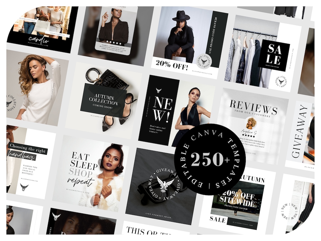 Feminine Fashion Instagram Canva Templates | Boutique Social Media Kit ...