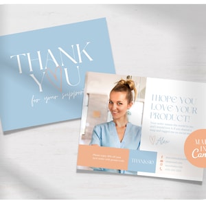 Thank You For Your Order Cards, Business Thank You Postcards, Business Packaging Inserts, Marketing Small Business, Editable Canva Templates