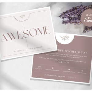 Buyer Incentive Packaging Inserts, Marketing Small Business Thank You Postcard, Thank You For Your Order Cards, Editable Canva Templates