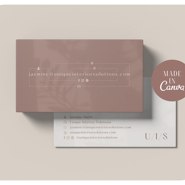 Simple Business Card Template, Feminine Business Card Design Template, Marketing Small Business, Editable in Canva, Minimalist Design