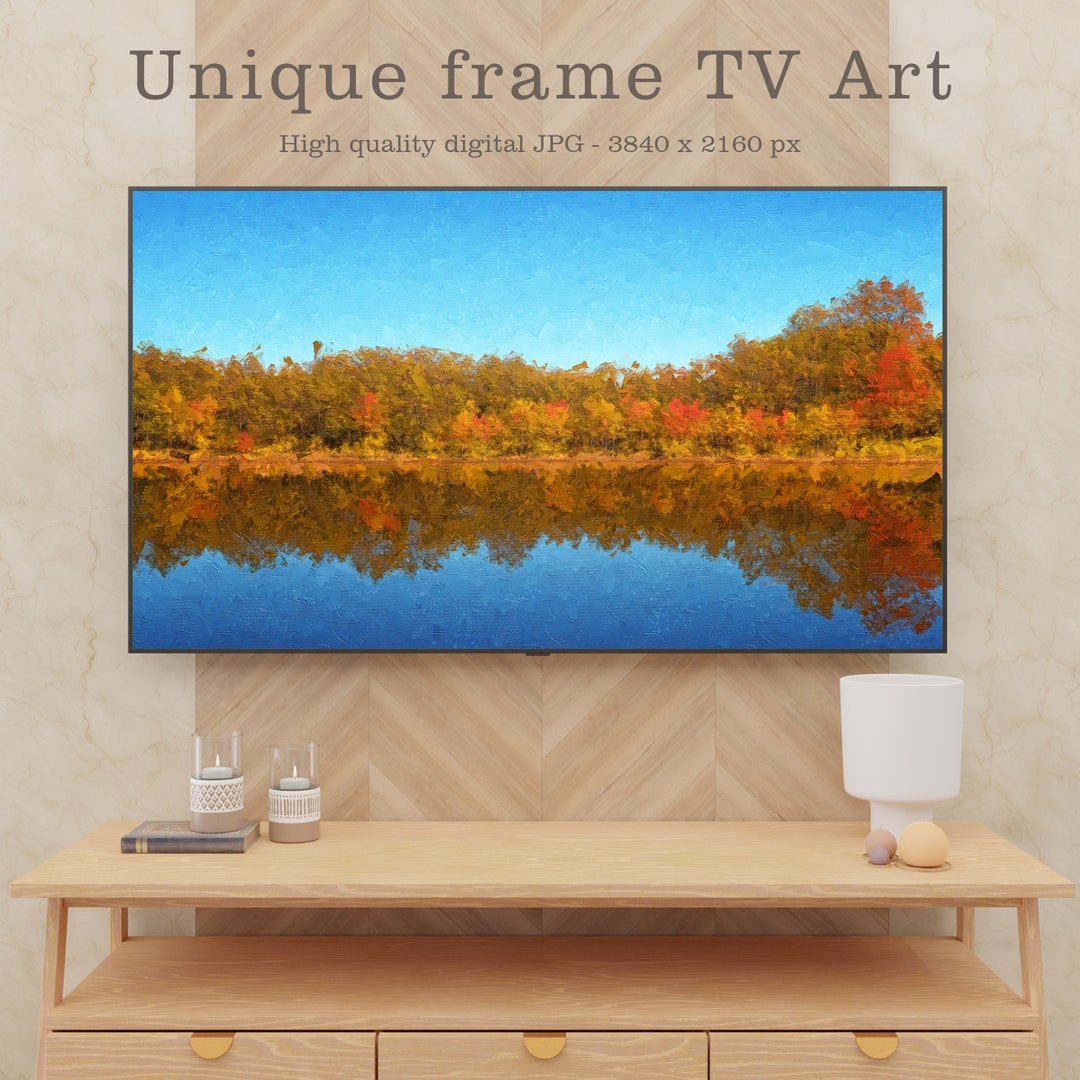 Art for the Frame TV Oil Painting Effect Autumn Landscape Etsy