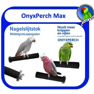 OnyxPerch Max – Slijtstok Ø 33 mm x 22,5 cm – Natuurlijke nagel- en snavelverzorging voor middelgrote en grote papegaaien