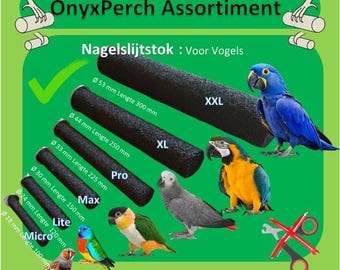 Bastoncini per la cura delle unghie OnyxPerch – Prodotti naturali per la cura delle unghie degli uccelli | Fatti a mano | Varie misure | Legno di faggio con sabbia di quarzo