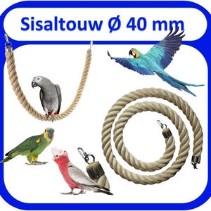 Corde en Sisal 40mm ultra solide pour perroquets – Corde naturelle à grimper pour grands oiseaux