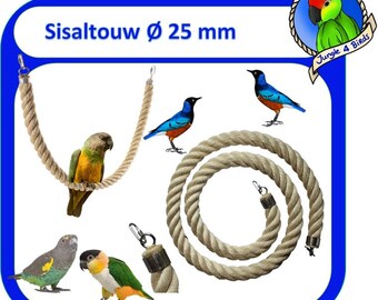 25mm Sisalseil für große Sittiche und kleine Papageien - Senegal Meyer Jardine