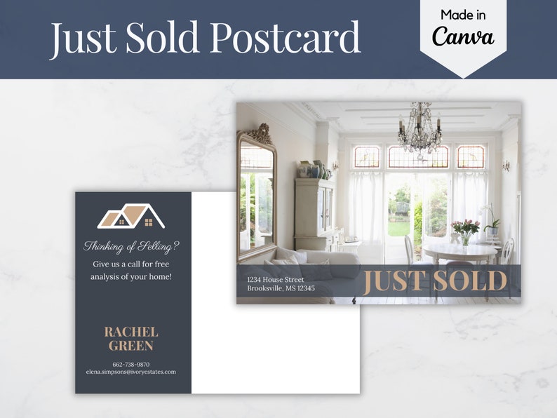 Just Sold Postcard Real Estate Postcard Template Neighbour Etsy