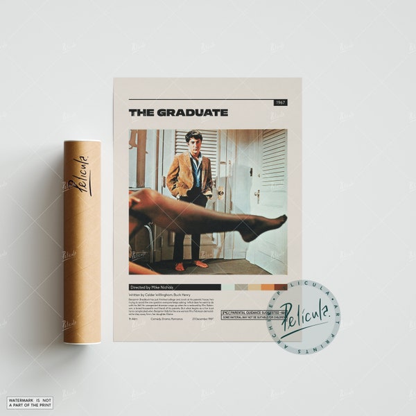 The Graduate Poster / Mike Nichols / Minimalist Movie Poster / Vintage Retro Art Print / Custom Poster / Wall Art Print / Home decor