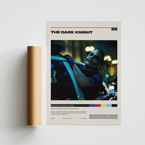 The Dark Knight | Christopher Nolan | Minimalist Movie Poster | Vintage Retro Art Print | Custom Poster | Wall Art Print | Home decor