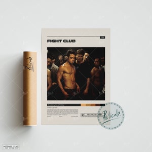 Fight Club | David Fincher | Vintage Retro Art Print | Wall Art Print | Minimalist Movie Poster | Custom Poster | Home decor