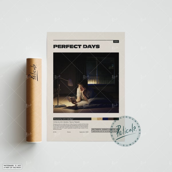 Perfekte Tage Poster | Wim Wenders | Minimalistisches Filmplakat | Vintage Retro Kunstdruck | Personalisiertes Poster | Wand Kunst Druck | Wohndekor