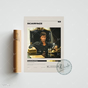 Scarface | Brian De Palma | Custom Poster | Vintage Retro Art Print | Minimalist Movie Poster | Wall Art Print | Home decor