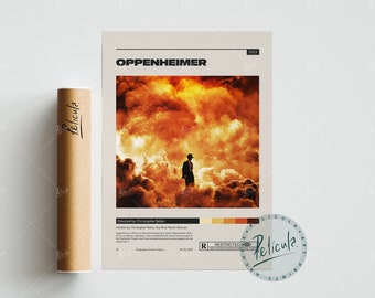 Oppenheimer Poster | Christopher Nolan | Minimalist Movie Poster | Vintage Retro Art Print | Custom Poster | Wall Art Print | Home decor