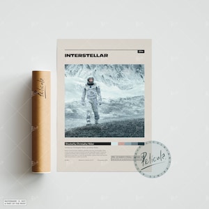 Interstellar | Christopher Nolan | Minimalist Movie Poster | Vintage Retro Art Print | Custom Poster | Wall Art Print | Home decor