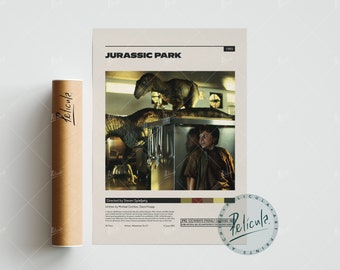 Jurassic Park | Steven Spielberg | Minimalistisches Filmposter | Vintage Retro Kunstdruck | Individuelles Poster | Wand Kunstdruck | Wohndekor