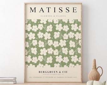 Sage Green Matisse Print, Flower Market Print, Matisse Flower Print, Matisse Printable, Henri Matisse, Digital Prints Download