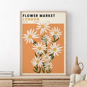 Flower Market Print, Flower Market Poster, Flower Market London, Digital Download, Botanical Wall Art, Printable London Print, Florist Gift