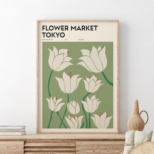 Tokyo Flower Market, Flower Market Prints, Flower Market Poster, Digital Download, Botanical Print, Matisse Flower, Flower Print