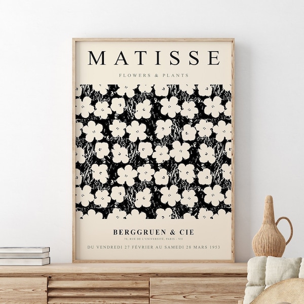 Flower Market Prints, Matisse Flower Poster, Matisse Cutout, Matisse Print, Matisse Wall Art, Digital Download, Flower Market Poster