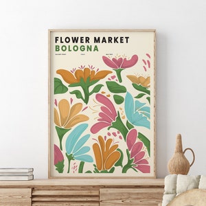 Flower Market Bologna, Flower Market Print, Botanical Print, Flower Market Poster, Bologna Poster, Flower Market Digital Print