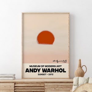 Andy Warhol Poster, Andy Warhol Print, Andy Warhol Sunset, Pop Art, Exhibition Poster, Printable Wall Art, Warhol Art Print