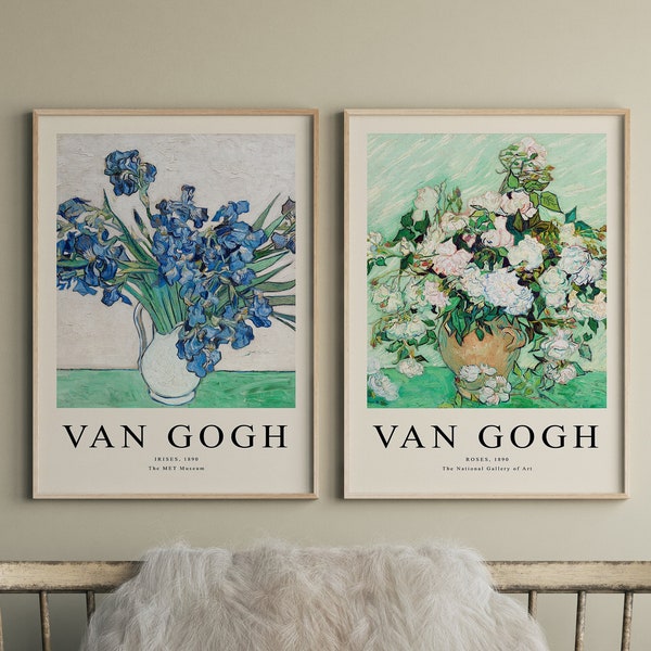 Van Gogh Print Set, Exhibition Poster, Set Of Two Prints, Van Gogh Poster, Museum Poster Set, Digital Art Print, Van Gogh