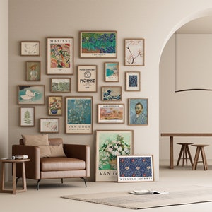 MEGA BUNDLE Eclectic Gallery Wall Art Set of 19 Digital Download, Maximalist Wall Art Decor, Monet, Van Gogh, Matisse