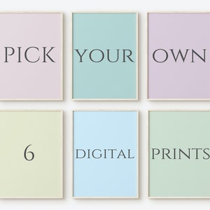 Escolha qualquer 6 impressões, impressões de parede de galeria, parede de galeria personalizada, arte de parede imprimível, arte de parede personalizada, pacote de pôster personalizado, impressões digitais