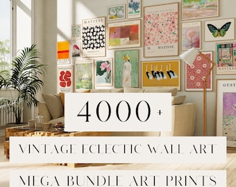 4000+ MEGA BUNDLE Wall Art Eclectic Gallery Wall Prints, Vintage Wall Collage Kit, Dorm Wall Decor Bundle, Maximalist Posters